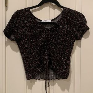 Hollister Floral Cinched Crop Top